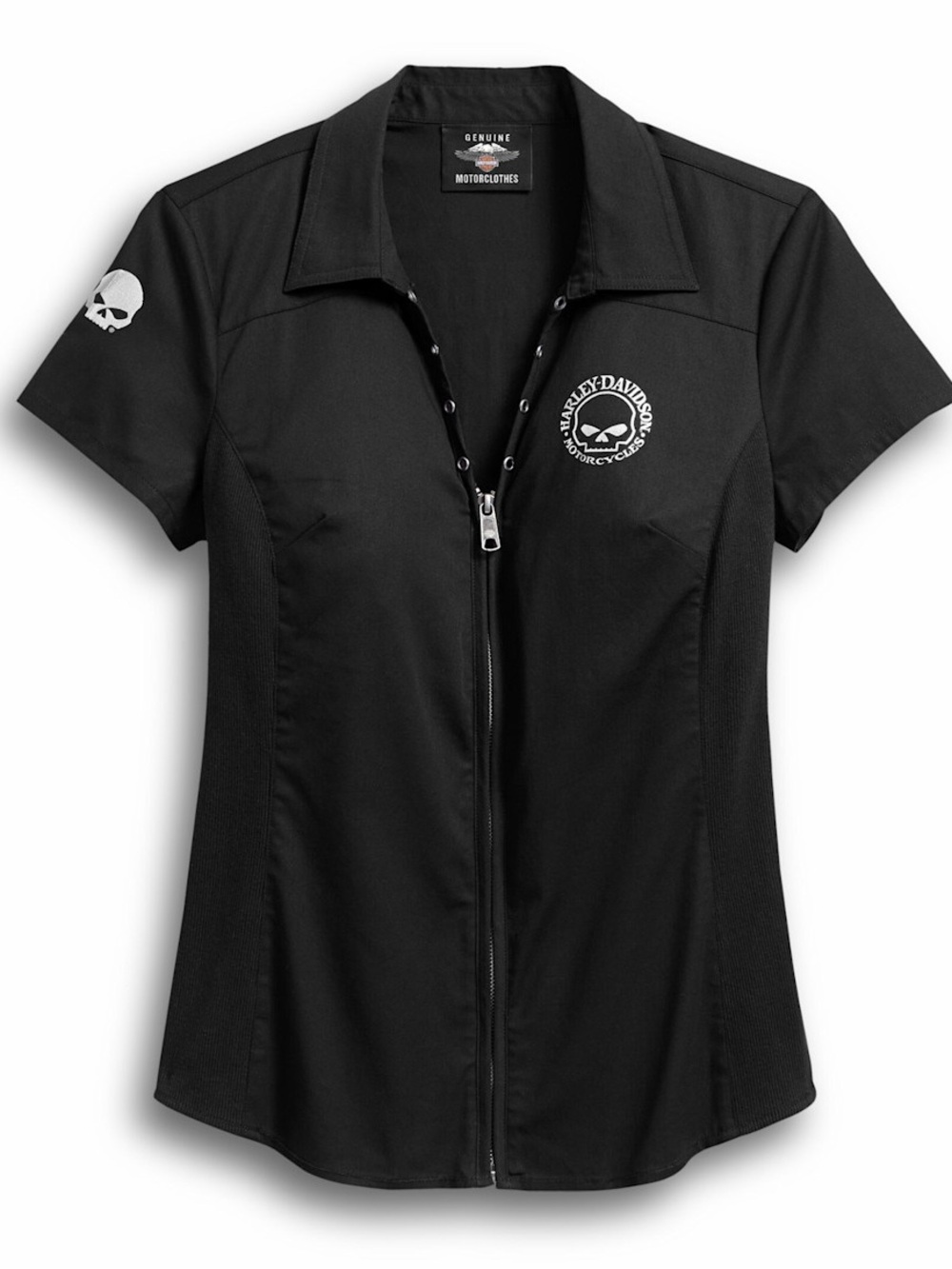Harley-Davidson WOMEN'S SKULL ZIP-FRONT SHIRT